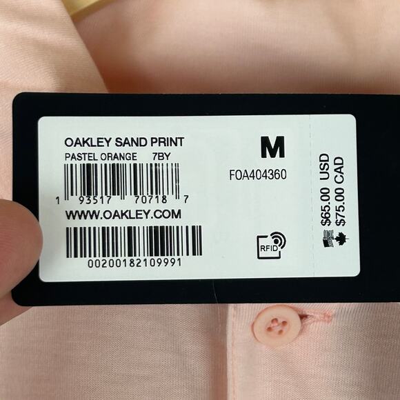 Oakley Hydrolix Sand Print Pastel Orange Polo Shirt Short Sleeve Men's Size M - Picture 4 of 10